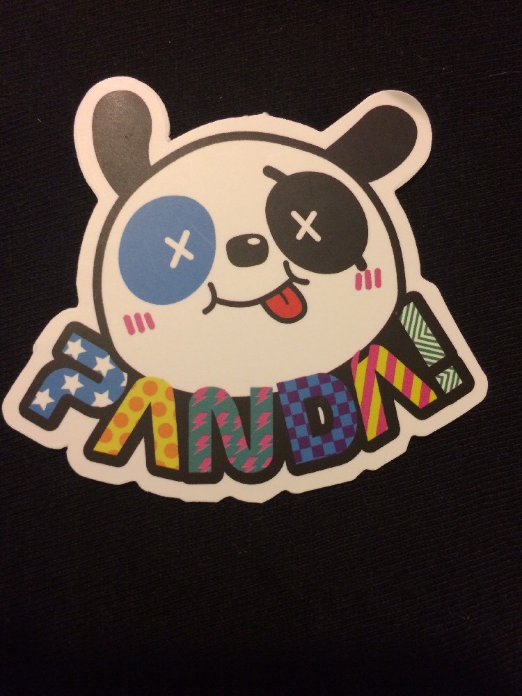 Panda Cartoon PVC Laptop/Skateboard Sticker 2.5" x 2"