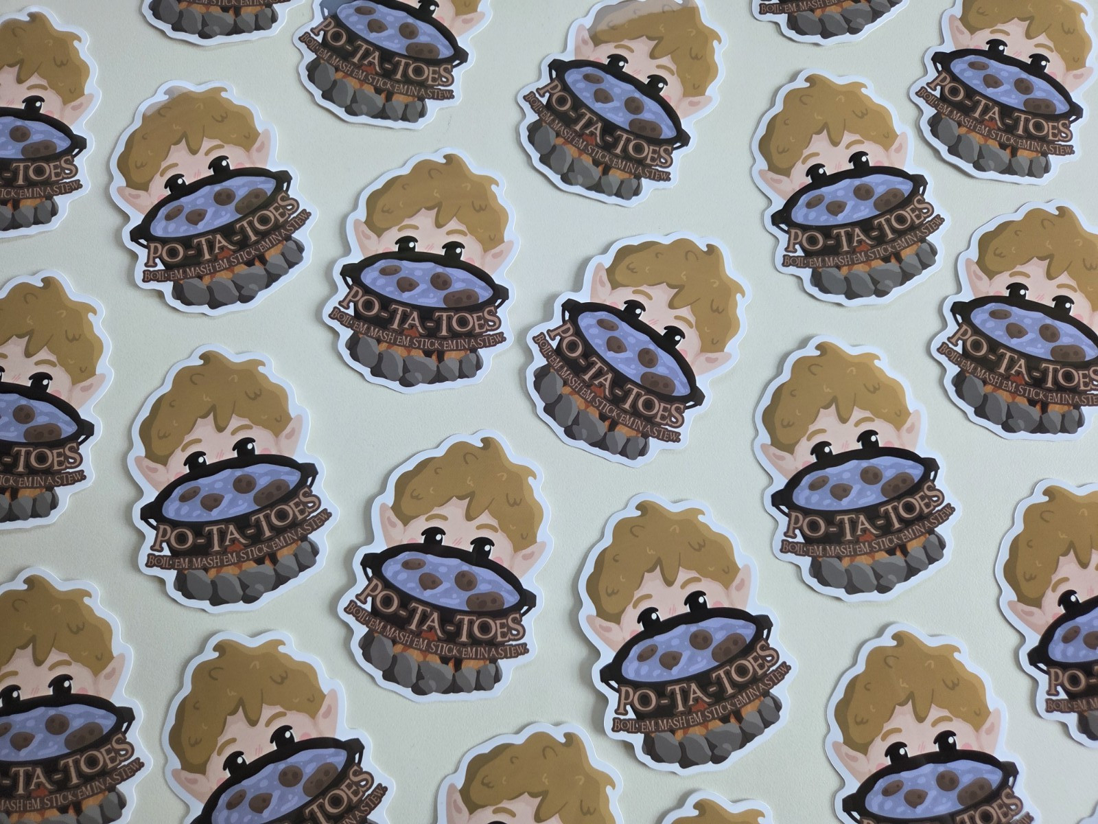 Samwise Gamgee Gloss Sticker – Potatoes – Lord of the Rings Meme