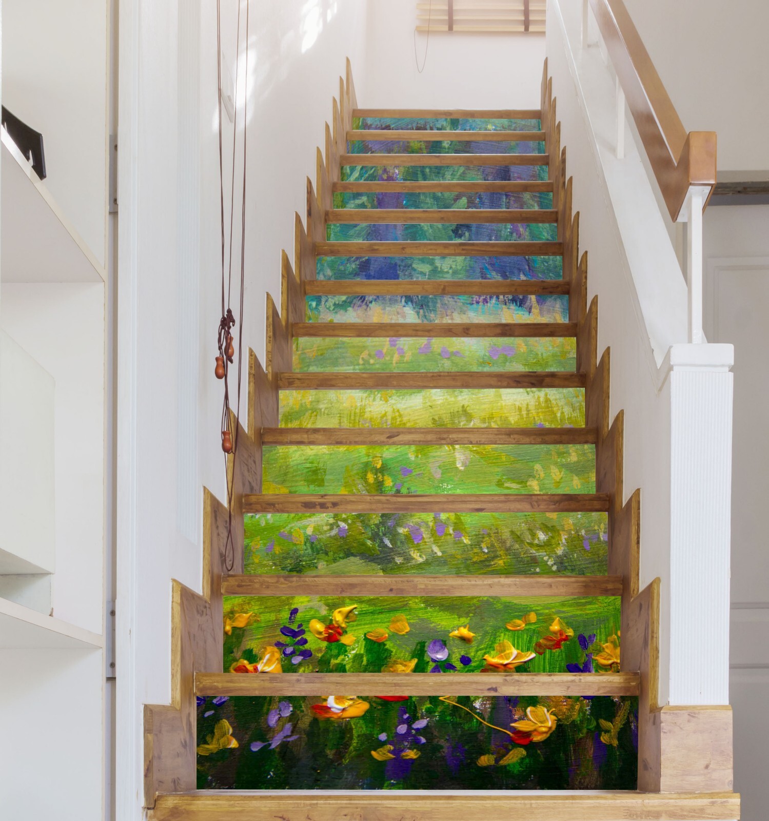 3D Oil Painting Garden AZ501 Stair Risers Decoration Mural Vinyl Wallpaper Kay