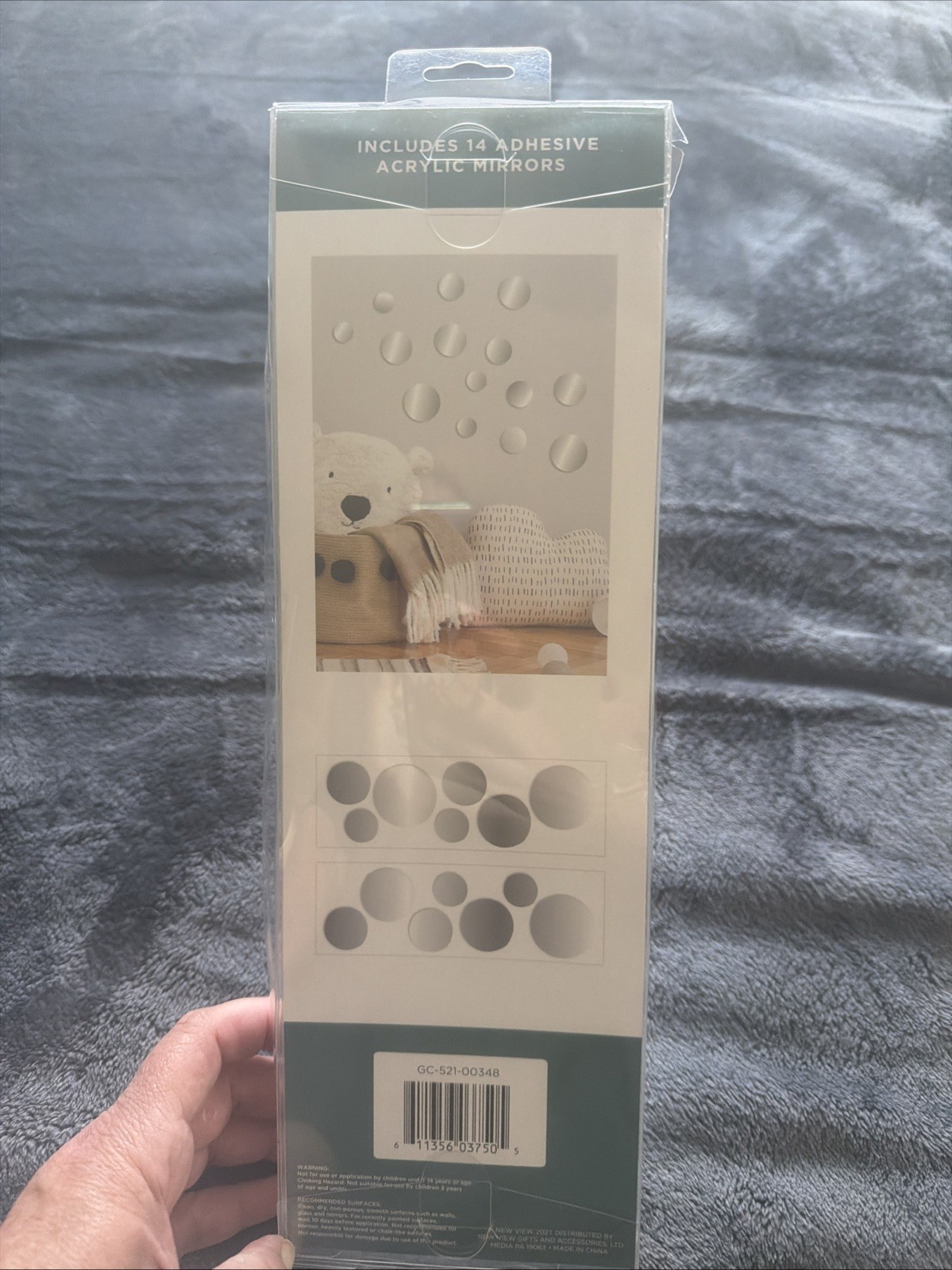 Blue Moon Studio 14pc Peel &Stick Self-Adhesive Silver Circle Wall Mirror Decals