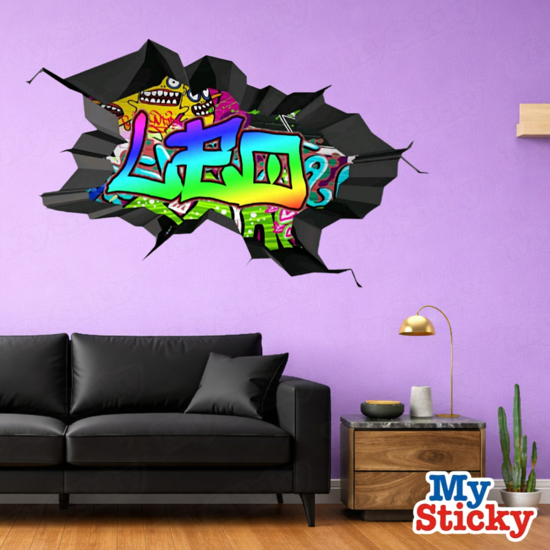 Custom Text Island Style Graffiti Name Wall Decal Personalized Sticker Decor NEW