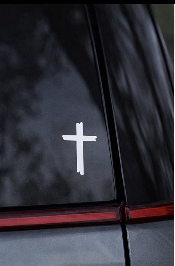 4 Pcs Small Cross Vinyl Decal Stickers 1×1.5” Christian Jesus Faith Car Laptop