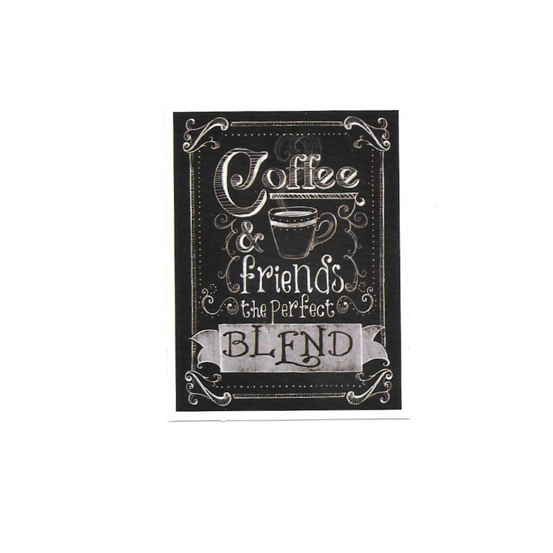 Coffee & Friends The Perfect Blend Chalkboard Vinyl Sticker Retro Cafe Sign Art