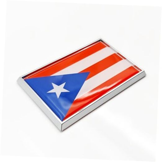 Flag Sticker Emblem Decal for Puerto Rico Car Chrome Flags – 2 Pack – 3 Pack