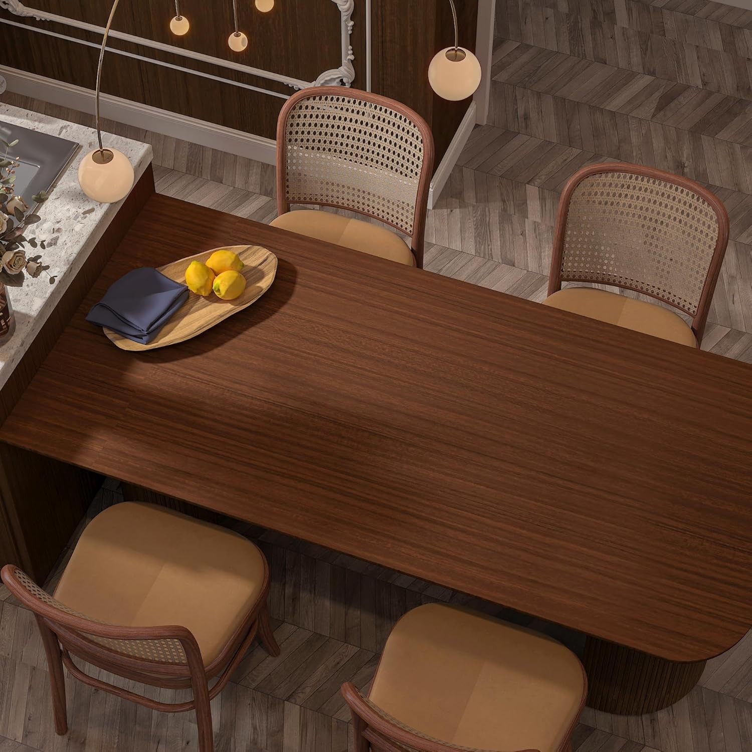 JSEVEM 16"×118" Walnut Wood Wallpaper Peel and Stick 16 x 118, Light Brown