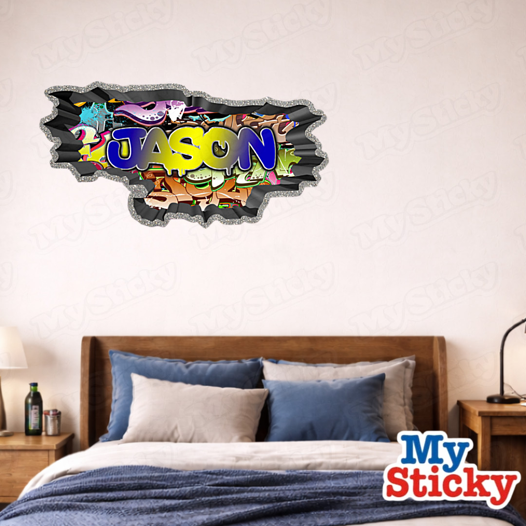 3D Graffiti Name Custom Personalized Wall Sticker DIY Room Decor Kids