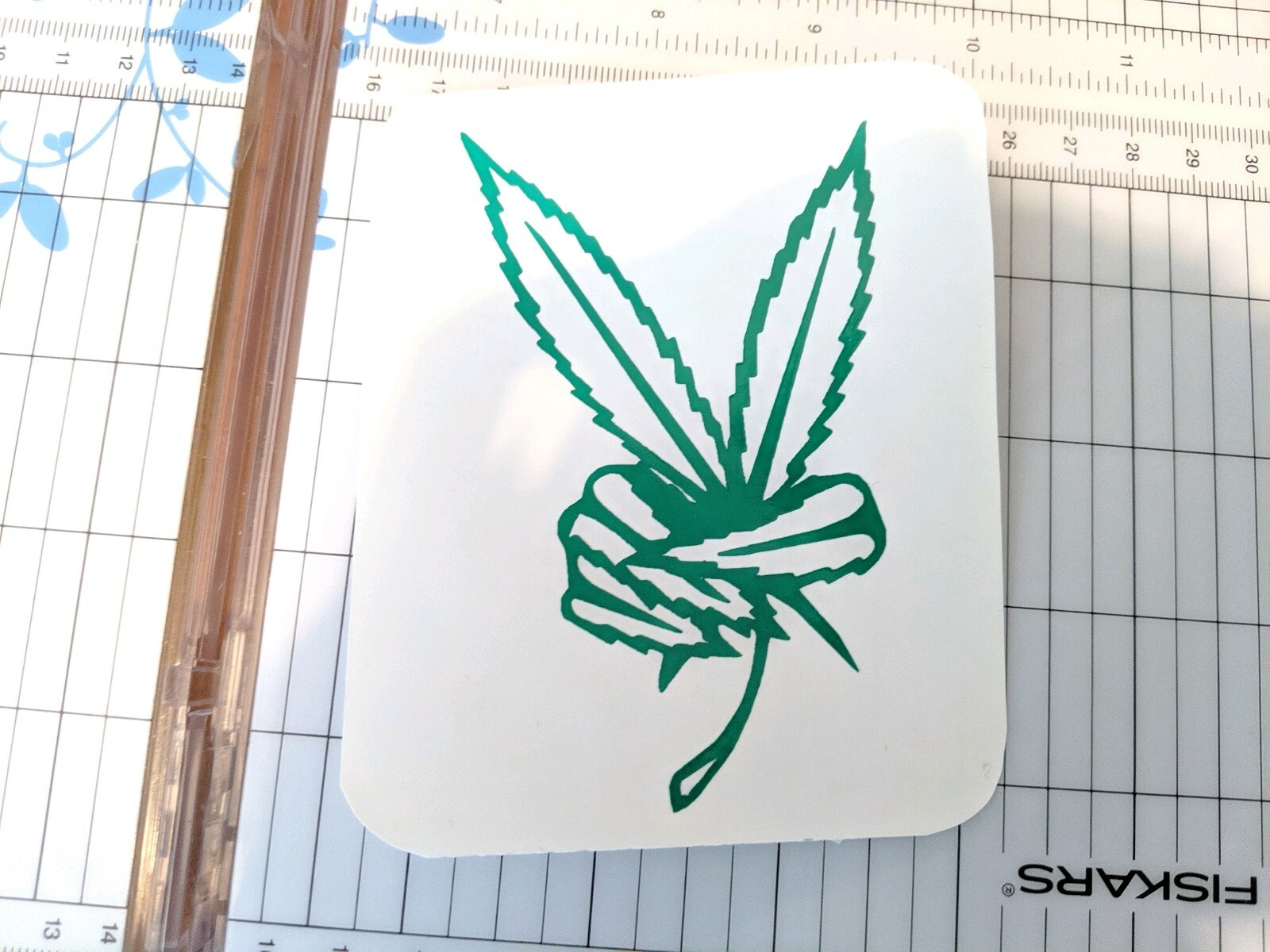 Peace Pot Leaf Cannabis Vinyl Decal Sticker 420 Marijuana Weed 4" tall by 2.2"