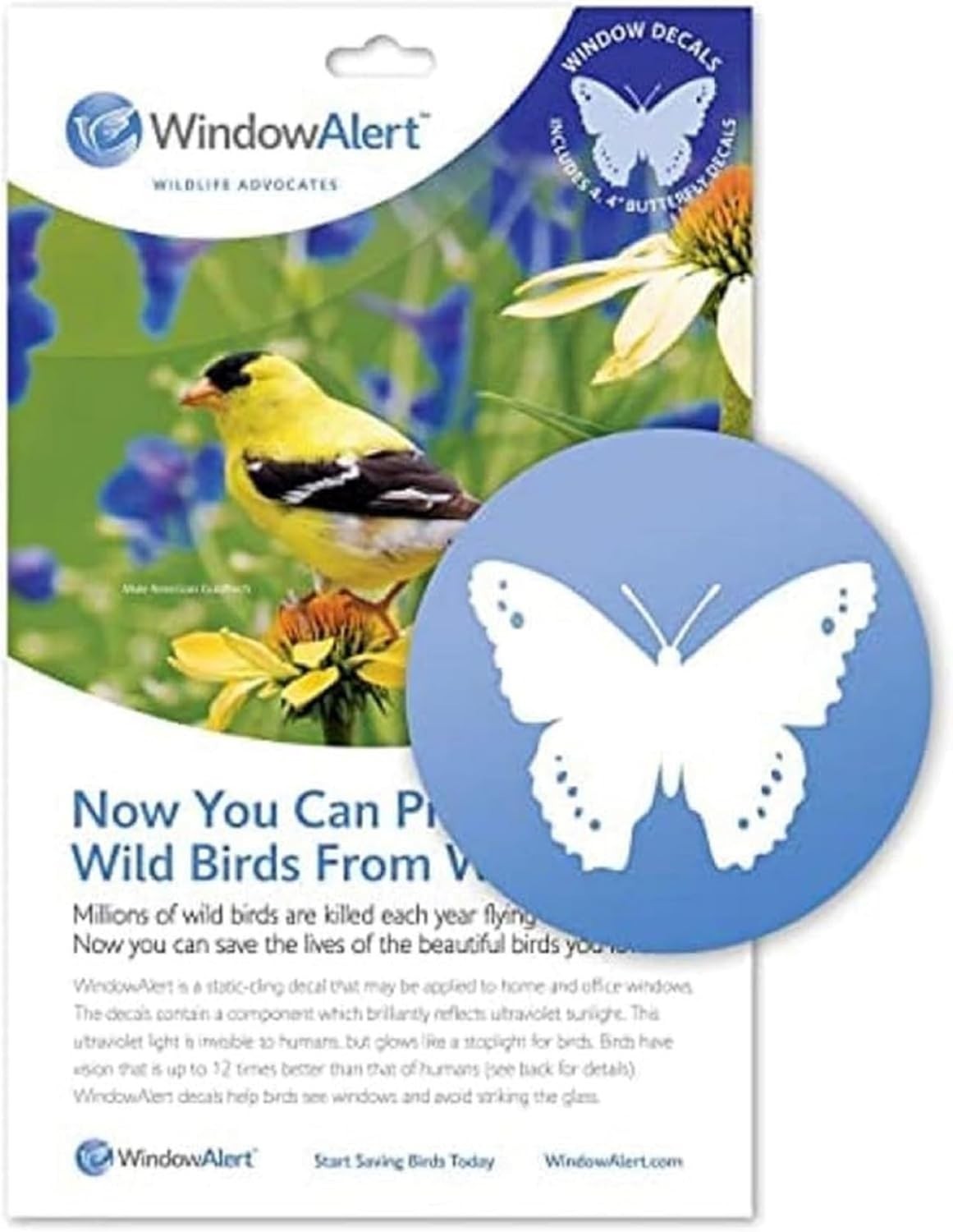 Butterfly Anti-Collision Window Decal Set – UV-Reflective Bird Safety Stickers