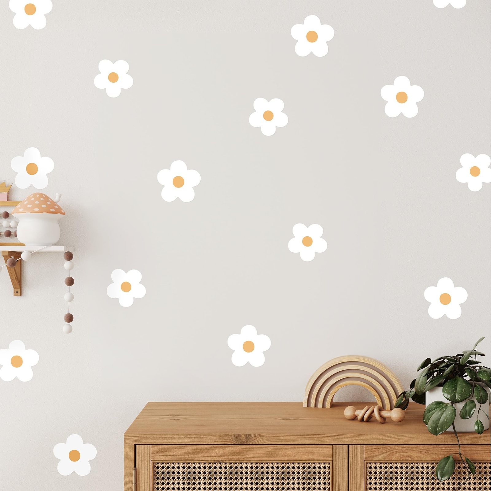 Daisy White Flowers Decals – Easy-to-Apply & Removable Wall Stickers: Transfo…