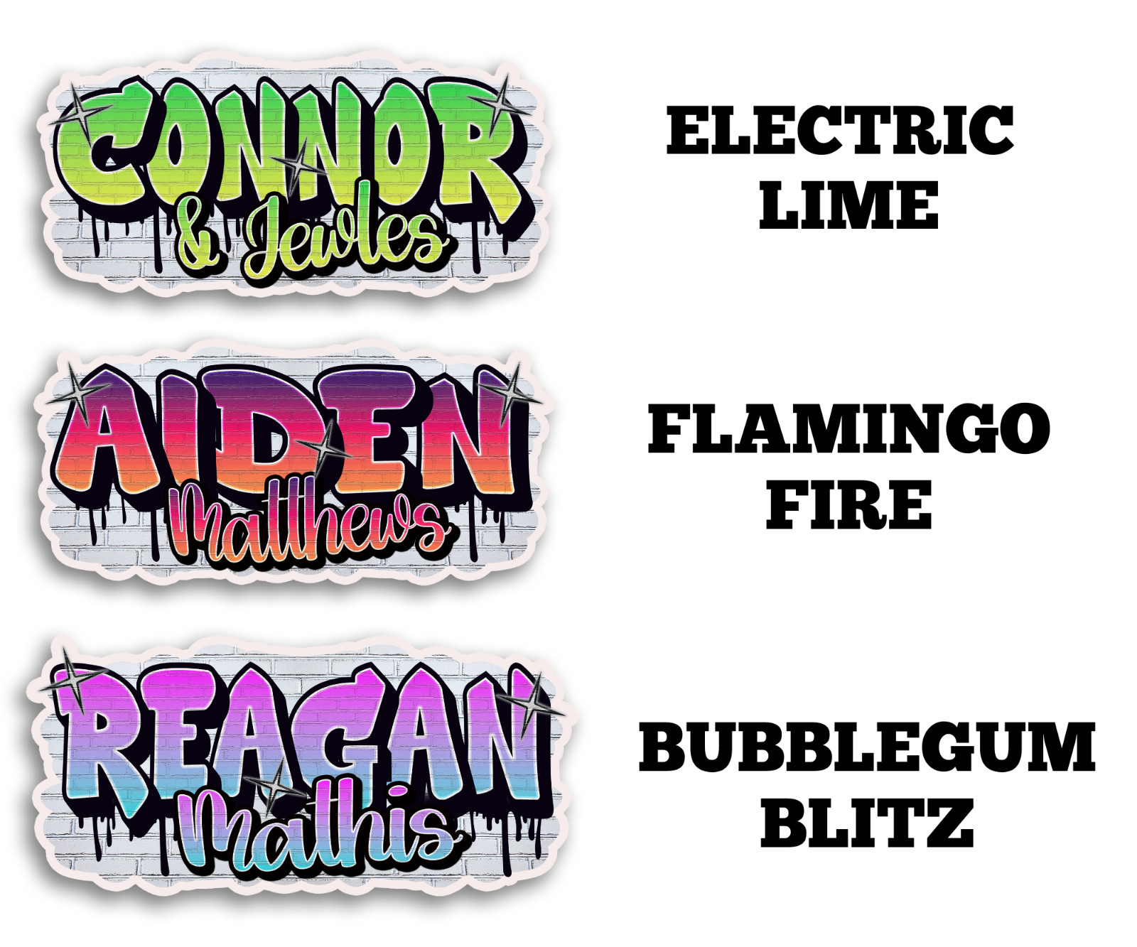 Personalized Graffiti Name Sticker Vinyl Decal Waterproof Urban Street Art Gift