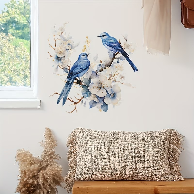 Birds Floral Animal Pattern Sticker Home Decoration Living Room Bedroom