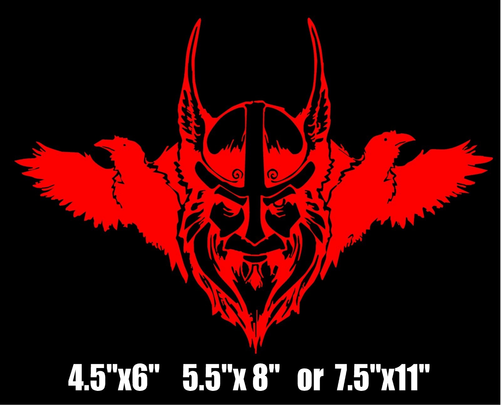 Odin Decal with Ravens Huginn and Muninn Norse Viking car window vinyl sticker