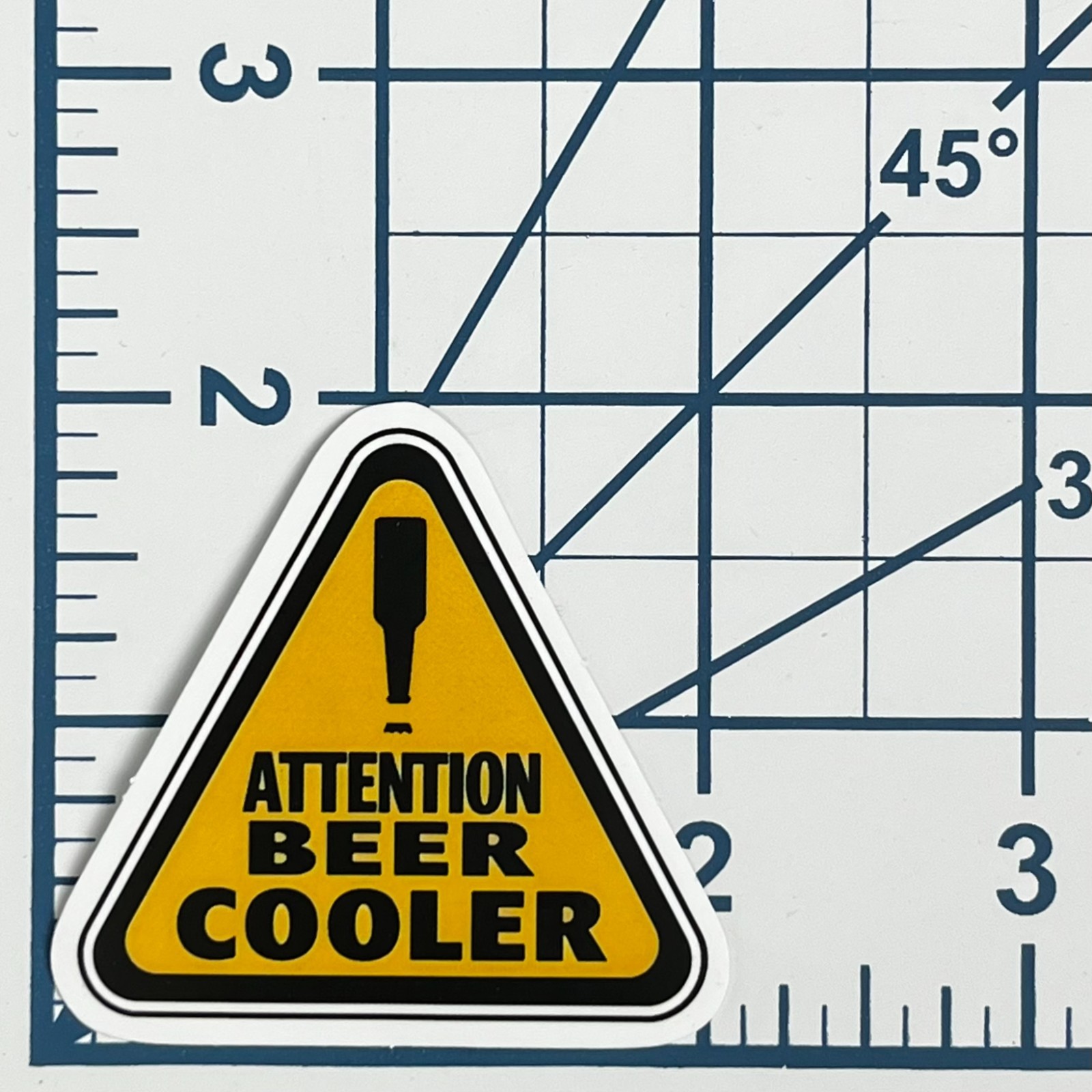 Attention Beer Cooler Sticker Funny Warning Sign Vinyl Decal Hard Hat PPE Garage