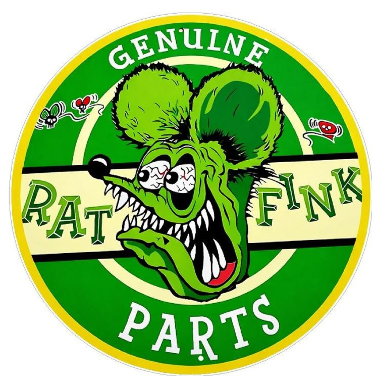 Genuine Rat Fink Parts sticker 3.5×3.5 water resistant toolbox garage shop decal