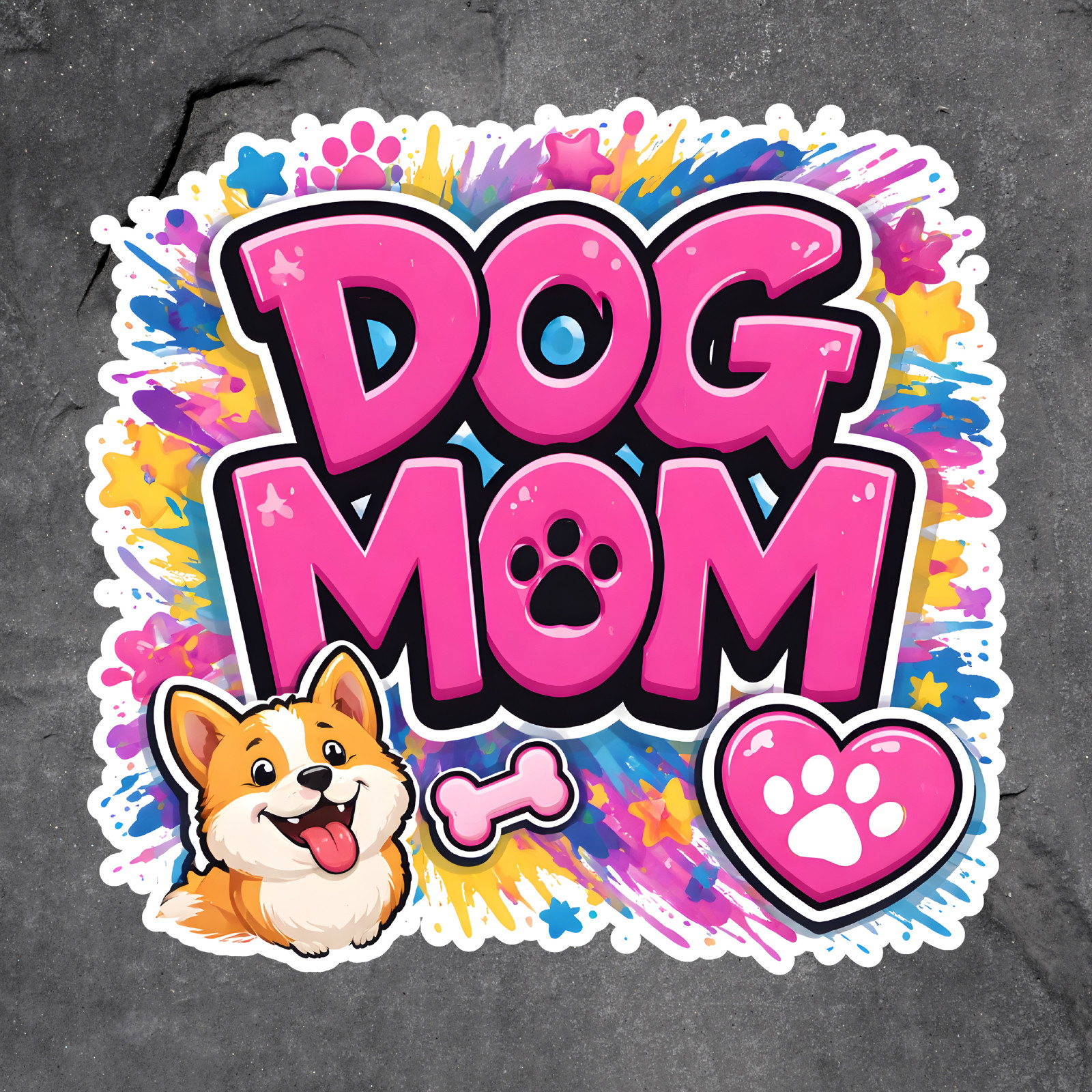 Dog Mom Sticker Vinyl Decal Dog Mom Corgi Leopard Print Cute Pet Lover Gift