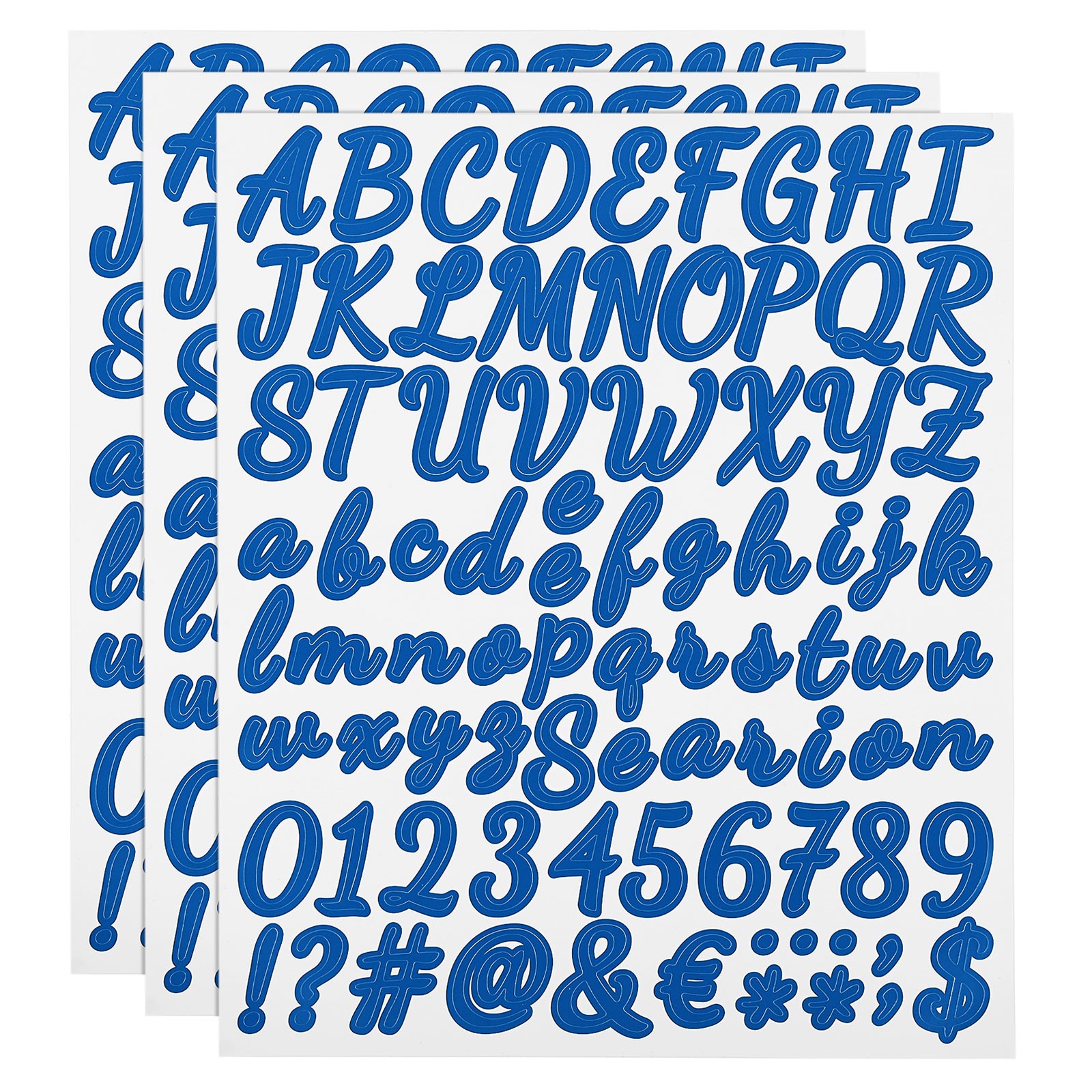 252 Piece Vinyl Stickers for Letters and Numbers (Dark Blue, 2.5cm)
