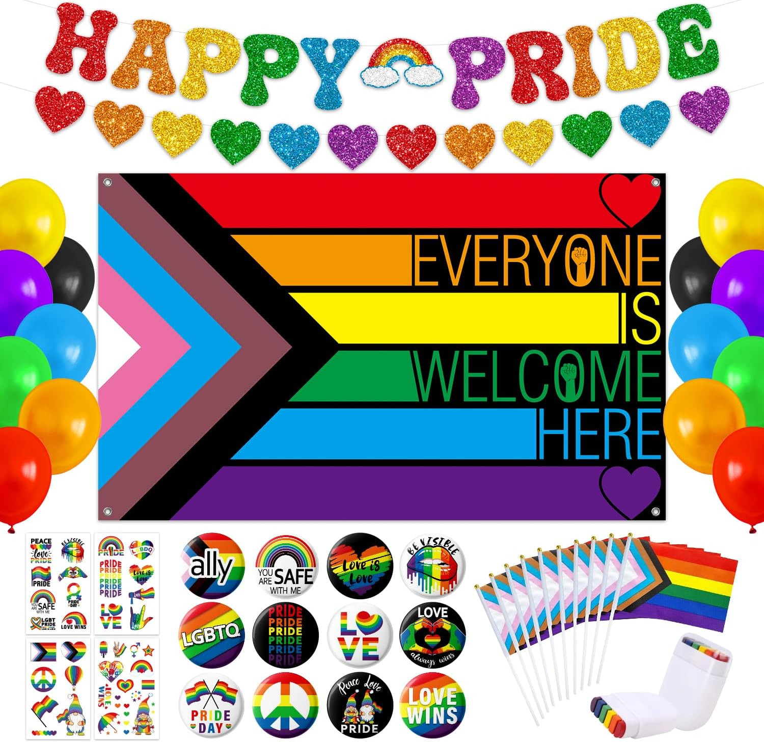 Pride Decorations, Gay Pride Decorations, Include Rainbow Every One Is Welcome H