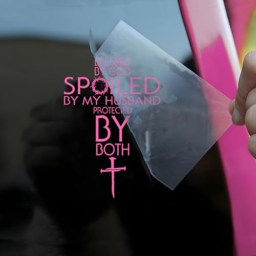 Blessed By God Spoiled By My Husband Car Decal Funny Spoiled by Husband