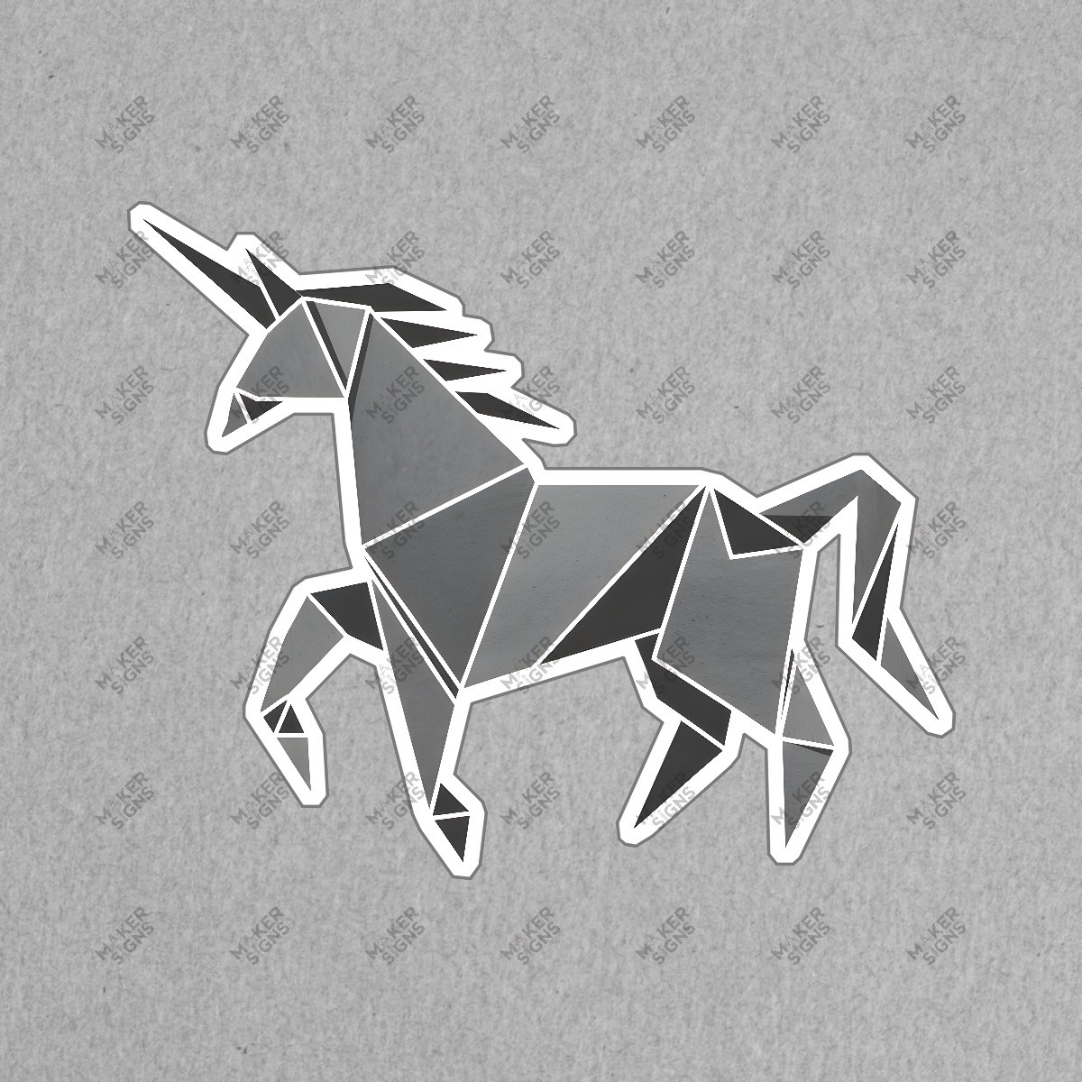 Minimalist Origami Unicorn Wall Art Geometric Fantasy Decor for #7421