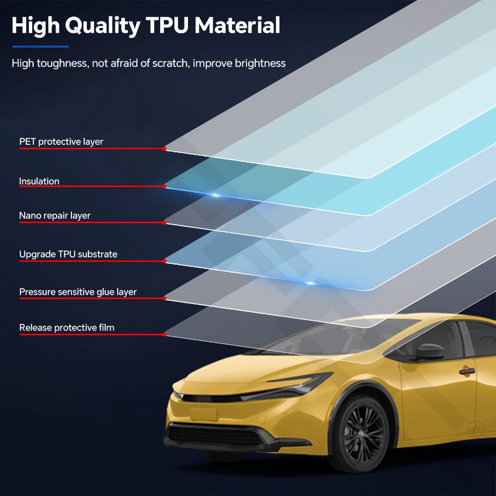 For Toyota Prius Prime 2023-2025 Paint Protection Film Precut Kit Gloss PPF TPU