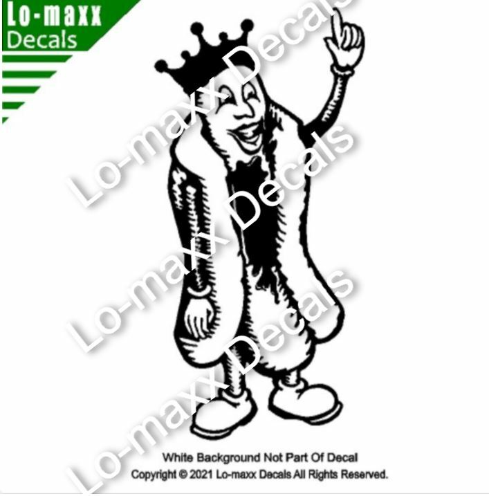 Hot Dog King Cartoon Retro Style Original Graphic Design Die Cut Vinyl Decal