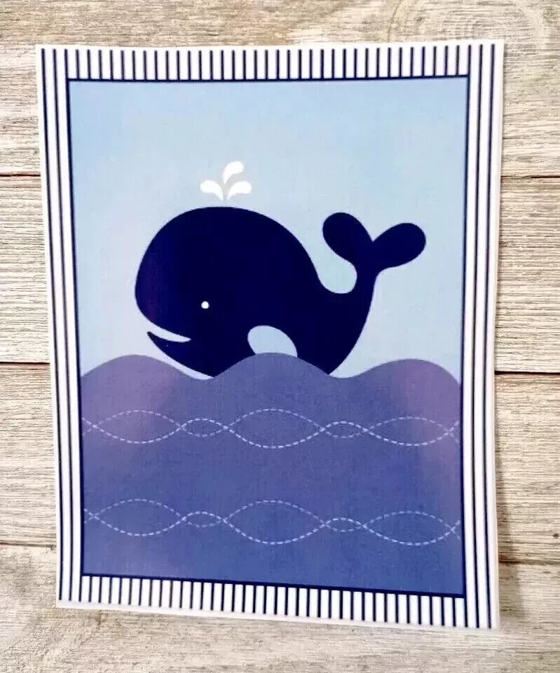 whale nautical ocean wall safe sticker 5.5 inch
