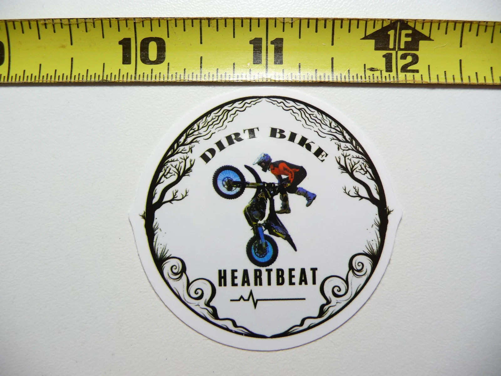 MOTORCYCLE BIKE SMALL STICKER DECAL DIRT BIKE HEARTBEAT WHEELIE FAN LOVE TEAM