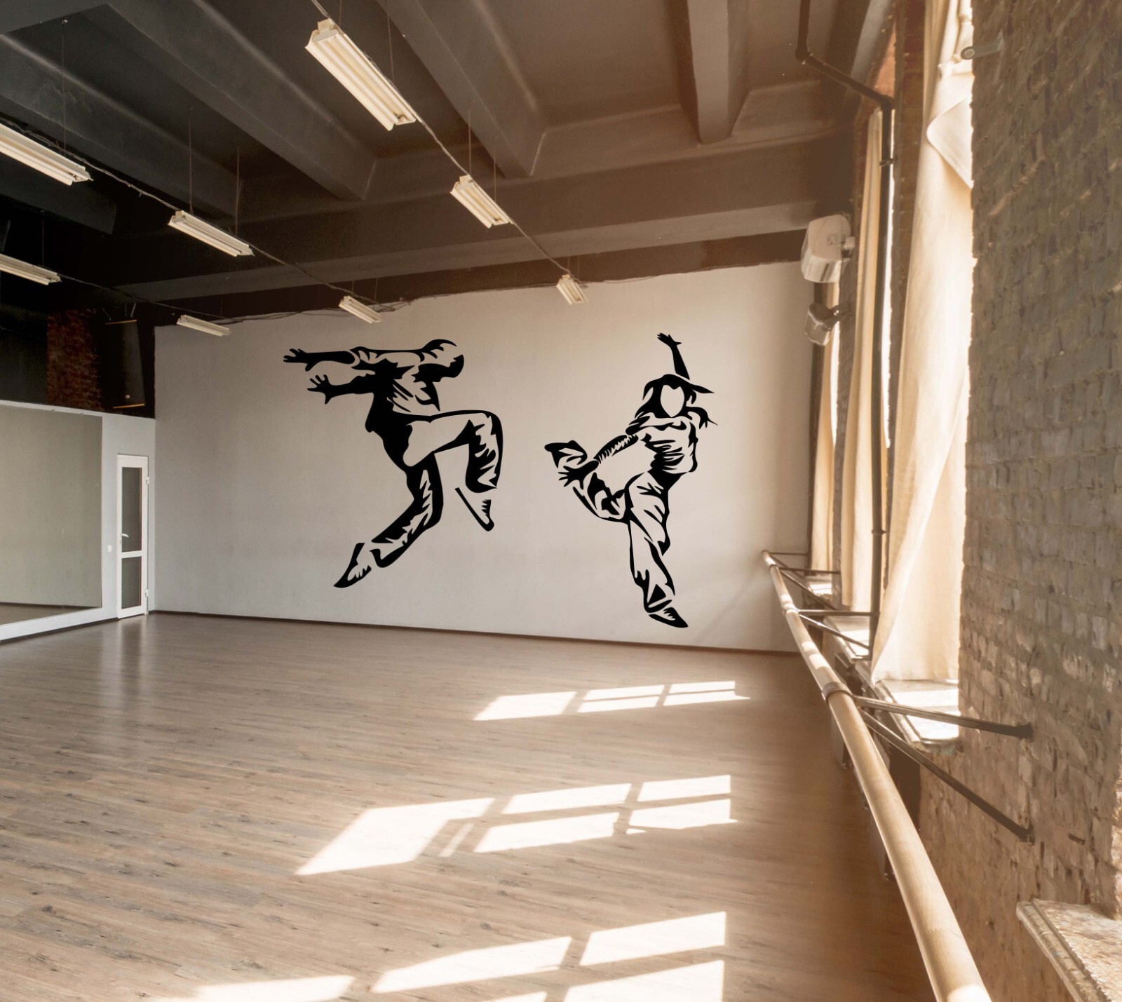 Hip Hop Dancers Wall Decal, Break Dance Wall Decal Contemporary Dancer Art nm101