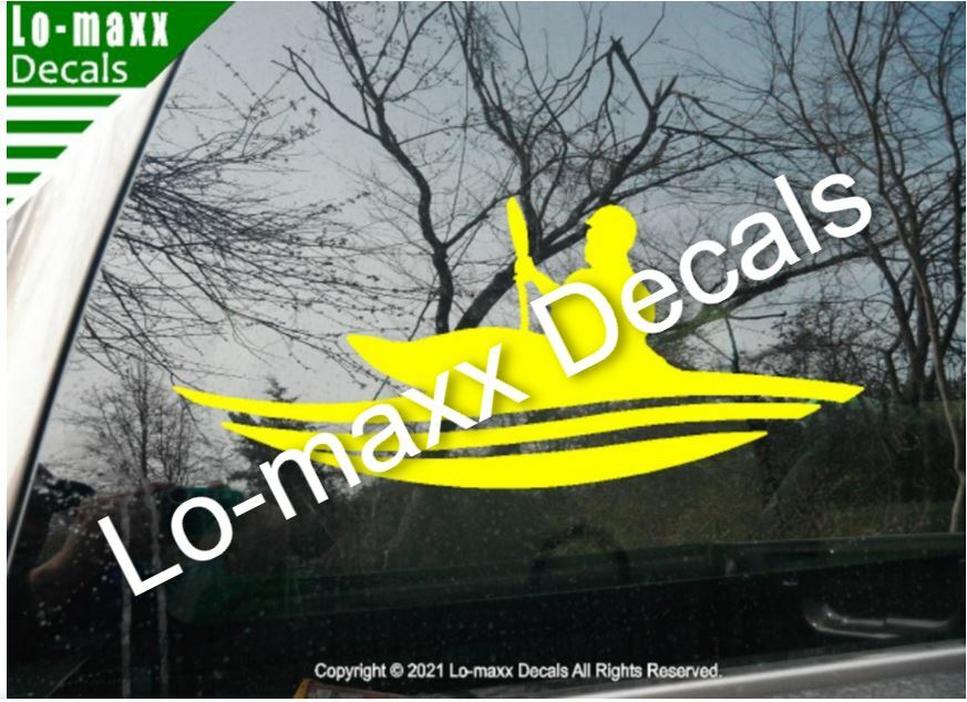 Whitewater Kayaker River Kayaking Original Lo-maxx Design Die Cut Vinyl Decal