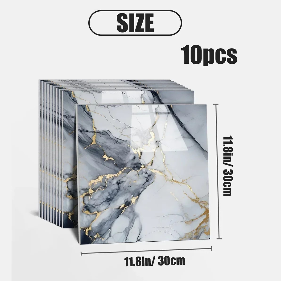 3D Marble Tile Wall Sticker Waterproof Self Adhesive Renovation Decor Film