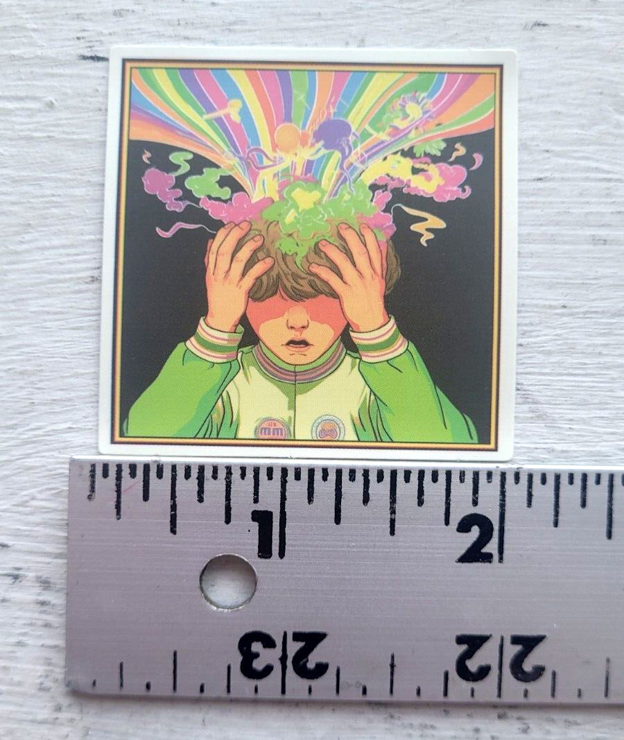 Haunted Active Spirit Creepy Crazy Boy Going Mad Mind Rainbow Sticker 1 Pc