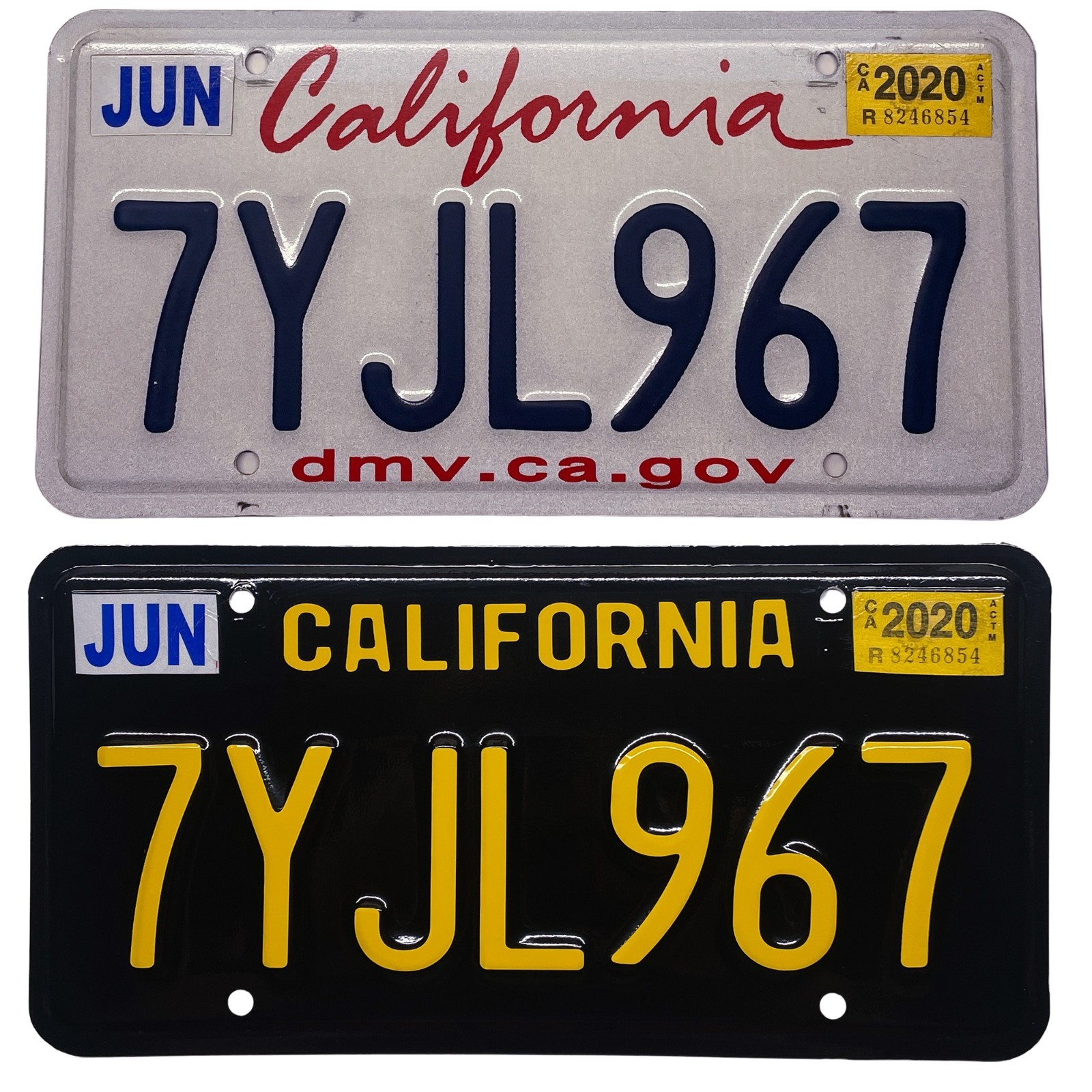 Cursive and Legacy California CA Plate Wrap DIY Kit White, Yellow Red Reflective