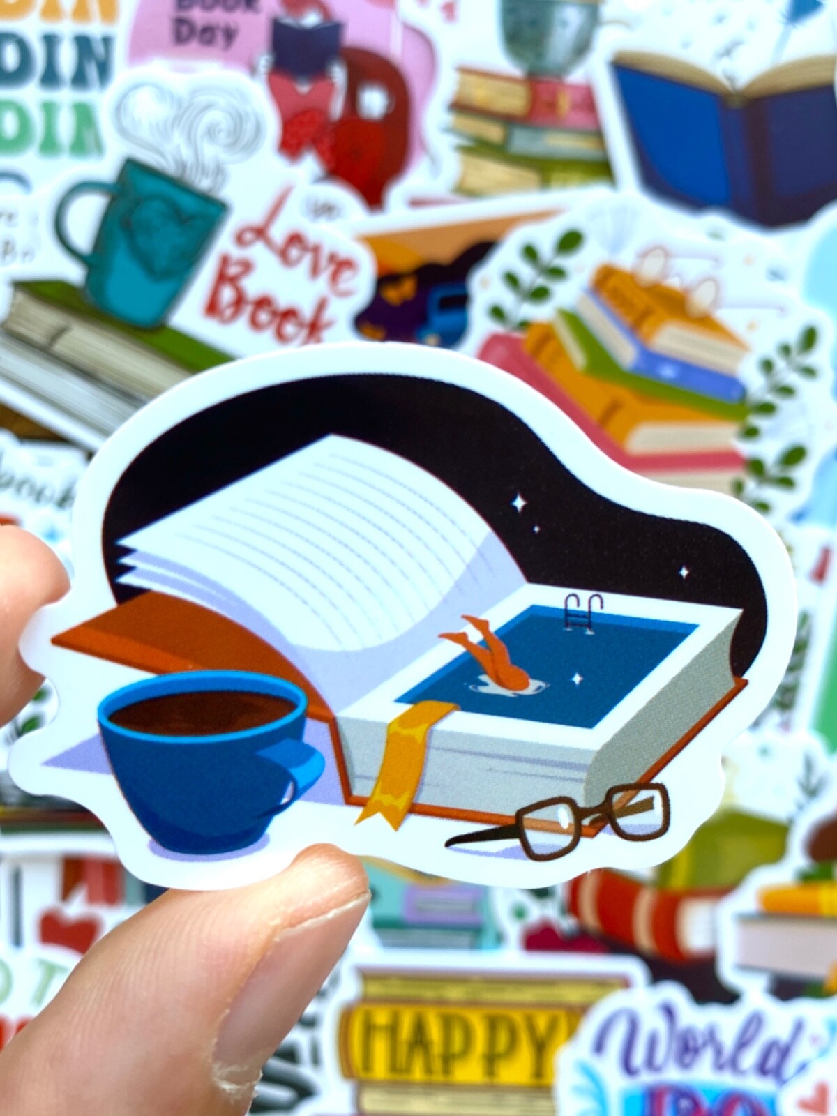 5-50 pcs Love Reading Book Stickers, Cute Fun Bookish Kindle Phone Laptop Decals