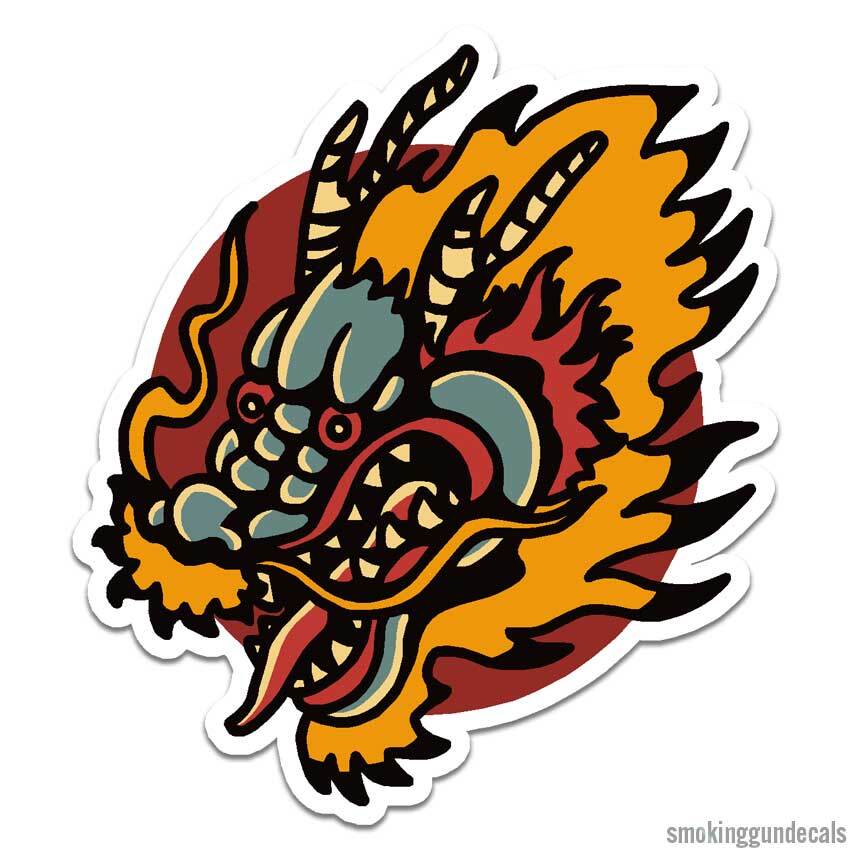 Oriental Dragon, Vinyl Decal Sticker, Indoor Outdoor, 3 Sizes, #12659