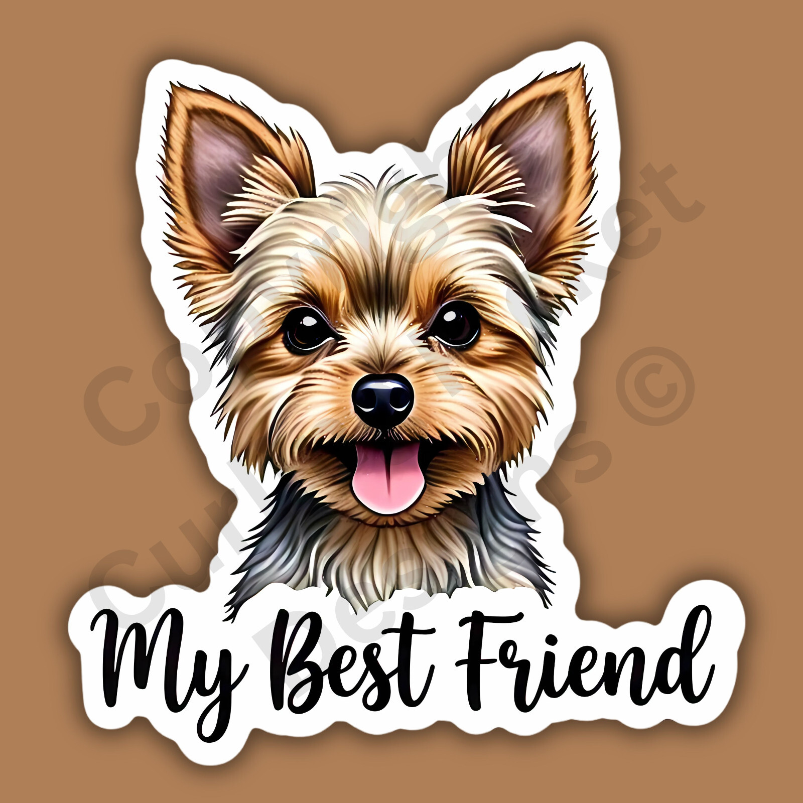 My Best Friend Yorkie Yorkshire Terrier Dog Breed Funny Cute 3" Vinyl Sticker