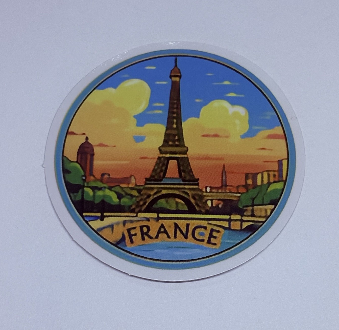 France Eiffel Tower Sticker Travel City Tour Art Decal Vinyl Souvenir Round Tc6