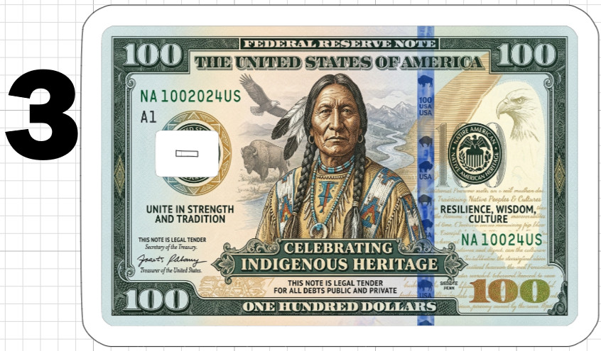 Native American Bill Credit ATM Debit Gift Card Skin Sticker Chief Indian Dollar