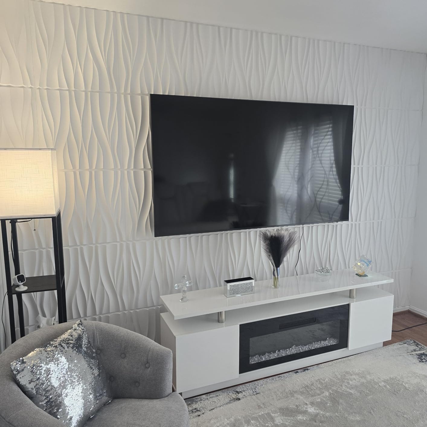 STICKGOO Wave Wall Panels for Interior Wall Decor, White 3D Wall Panels Accent W