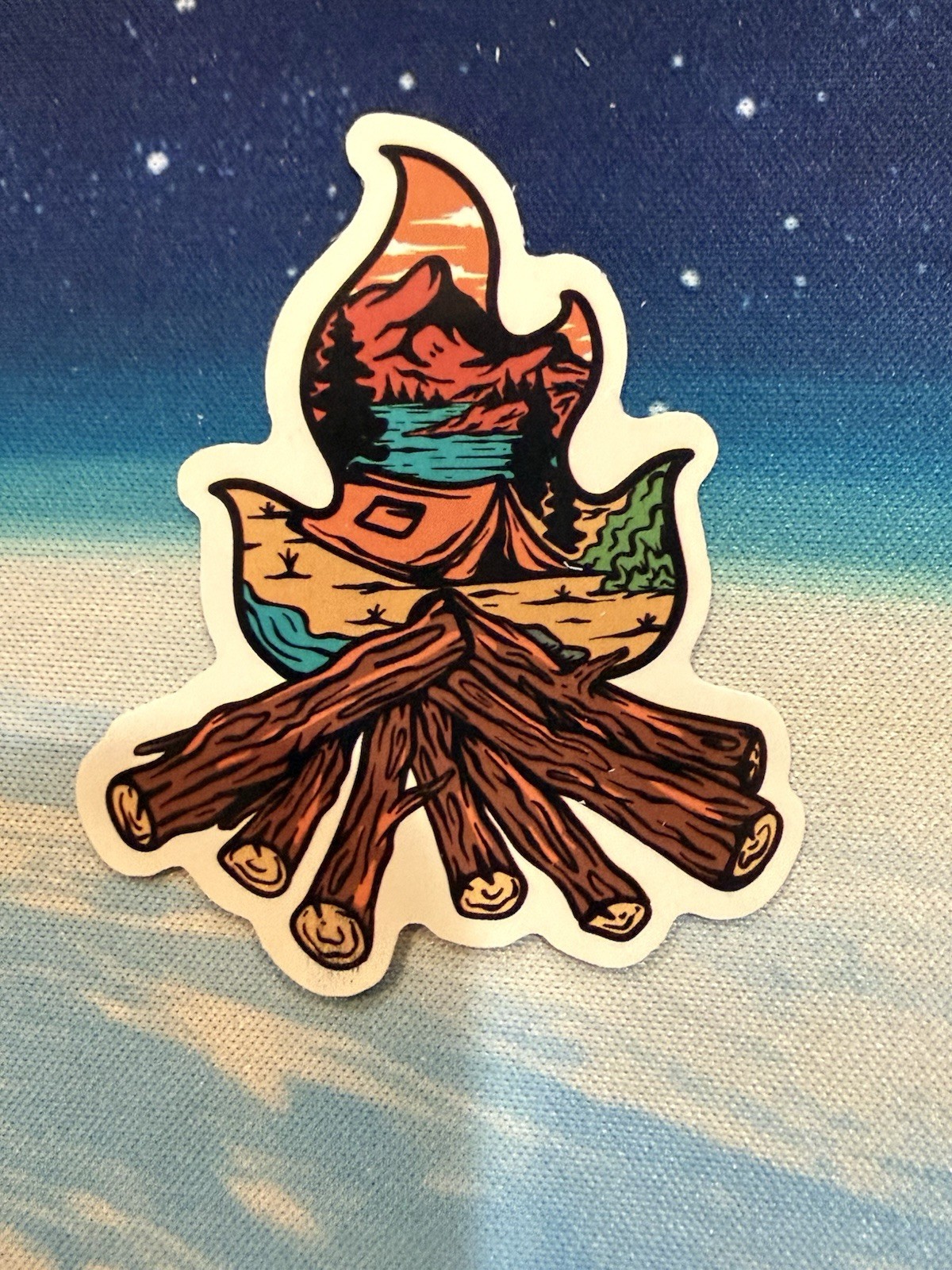 Outdoors Hiking Camping Adventure Nature Mountain Forest Trail Sticker Decal
