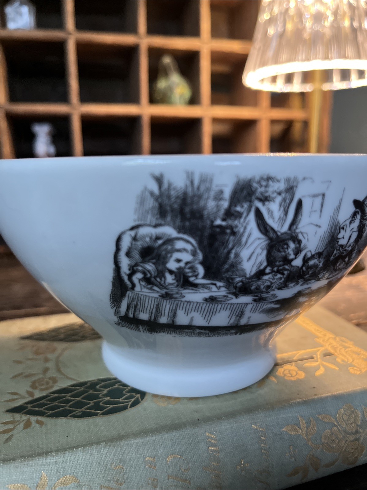 Alice Wonderland Bowl Mad Tea Party Mad Hatter Hare PrintRun Co
