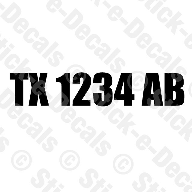 TWO (2) BOAT HULL WATERCRAFT REGISTRATION NUMBERS 3" Height Jet Ski Jetski Decal