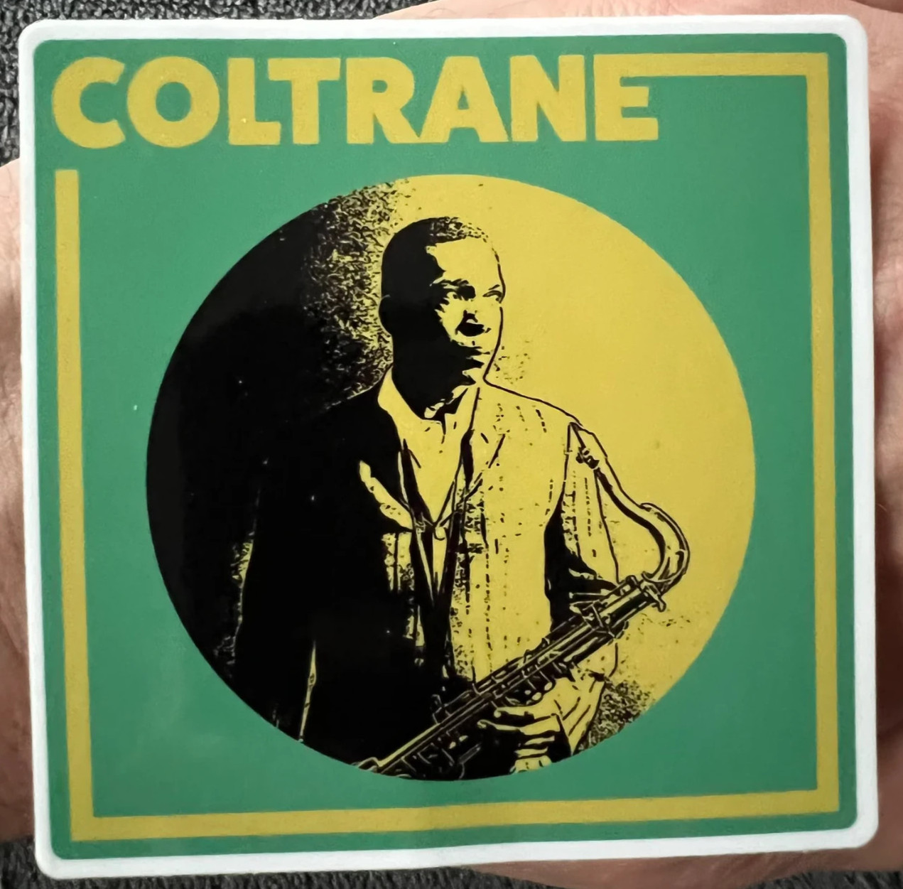 John Coltrane Sticker *NEW** Measures 3" x 3"