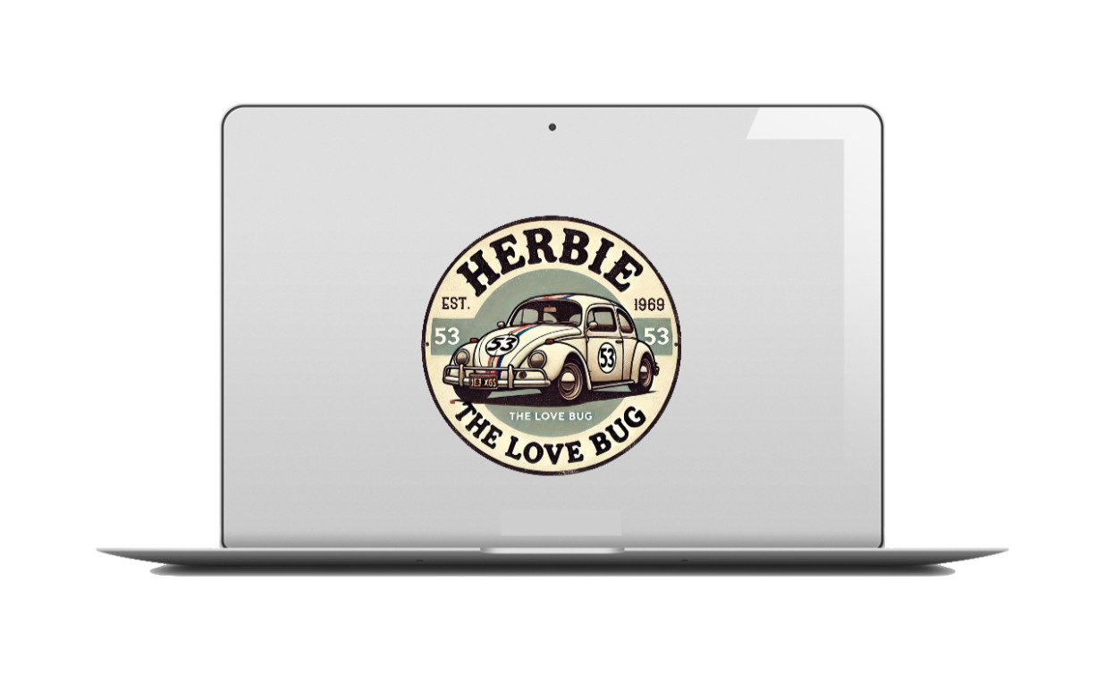 Movie – Herbie "The Love Bug" – 4" Handmade Vinyl Decal Vehicle Cooler Laptop 26