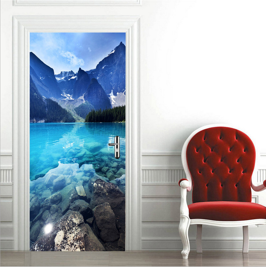 3D Wall Art Dolphin Skull Ocean Door Sticker PVC Decal Self-adhesive Wrap Mural