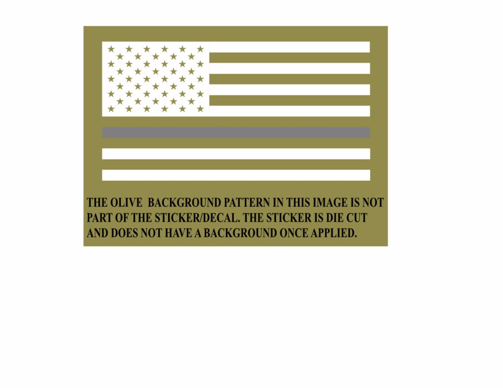 THIN SILVER LINE AMERICAN FLAG CORRECTIONS OFFICERS Vinyl Decal 3.0"h x 5.7"w