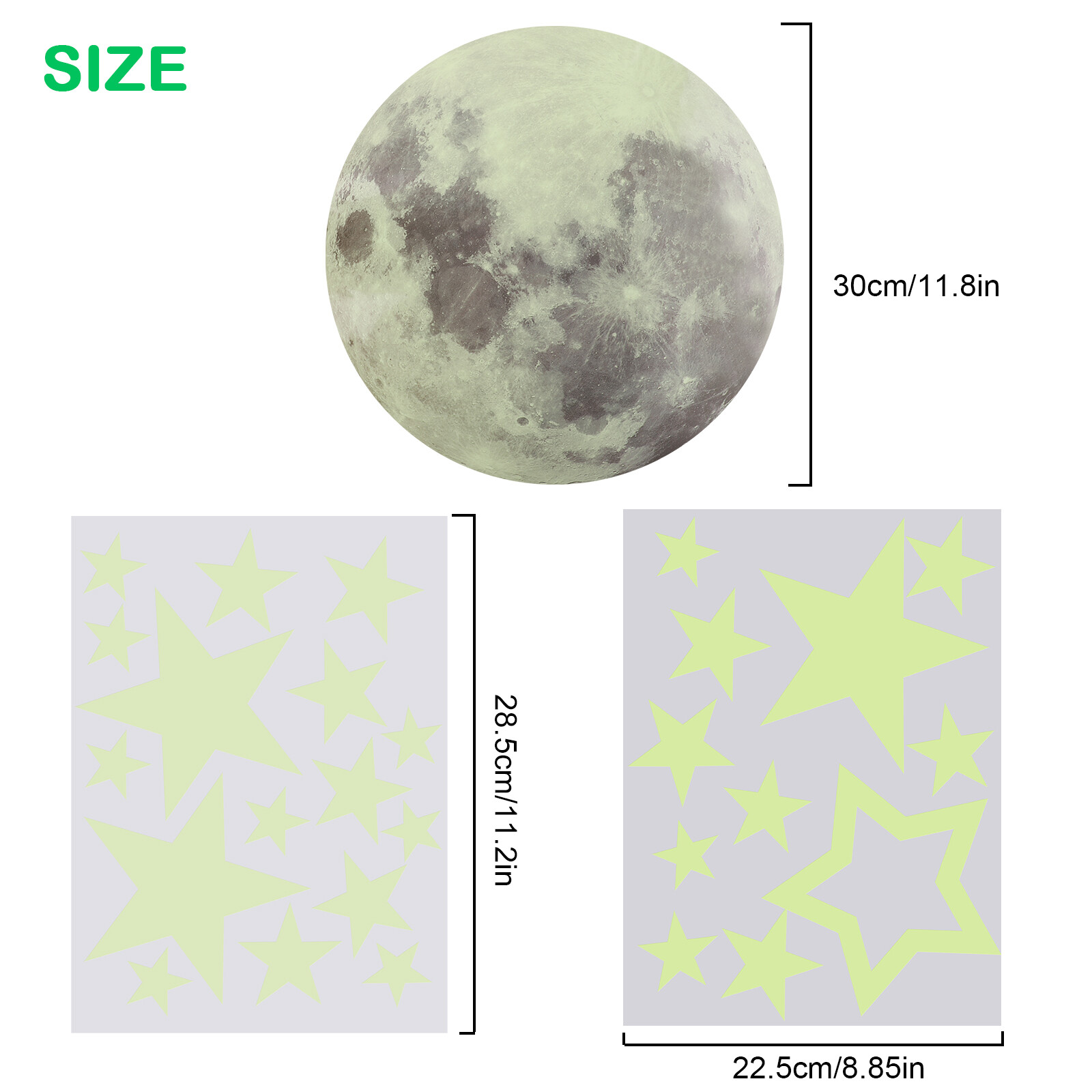 435Pcs Glow In The Dark Stars Moon Planet Space Wall Stickers Art Decor Luminous