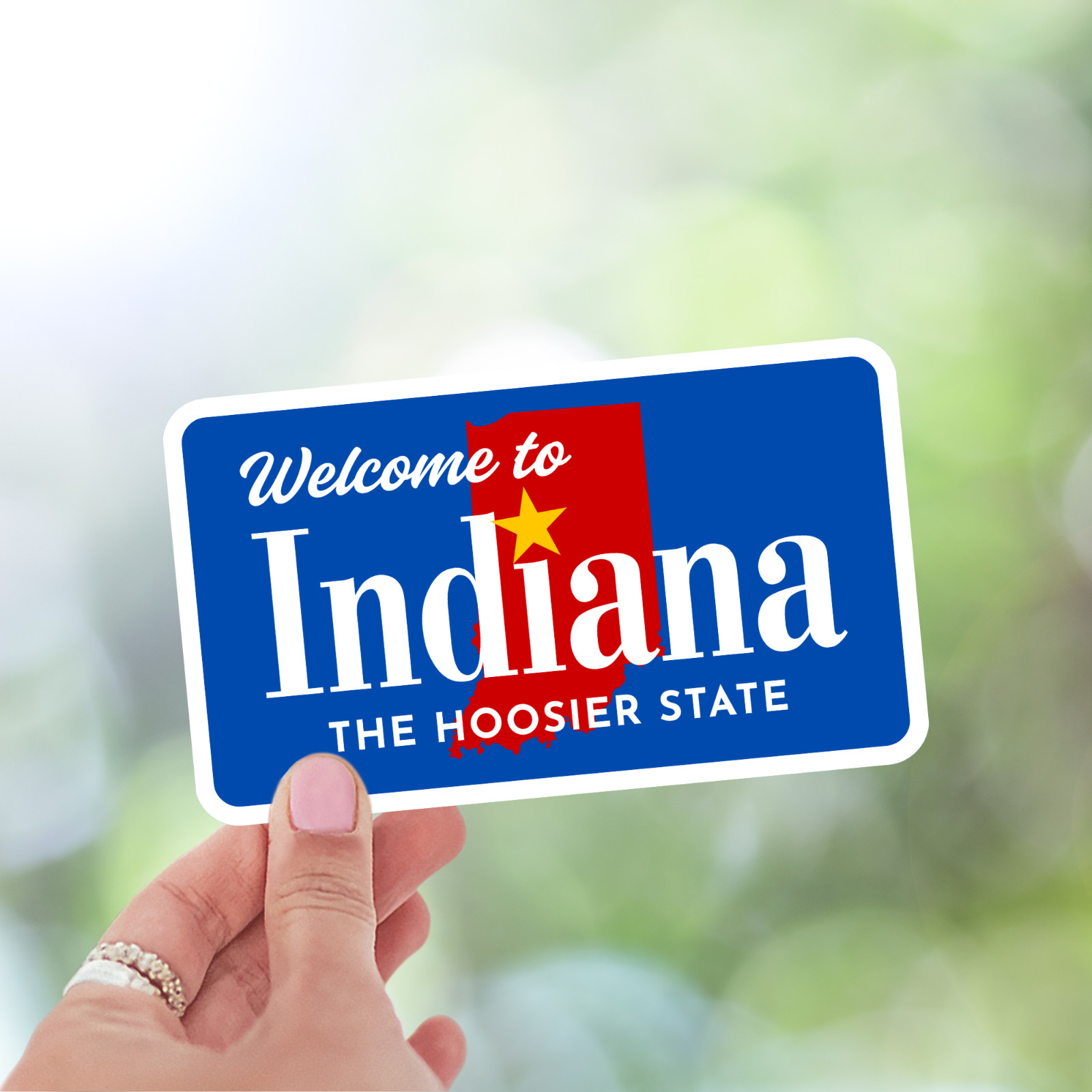Welcome to Indiana Sticker The Hoosier State Vinyl Decal Waterproof Travel