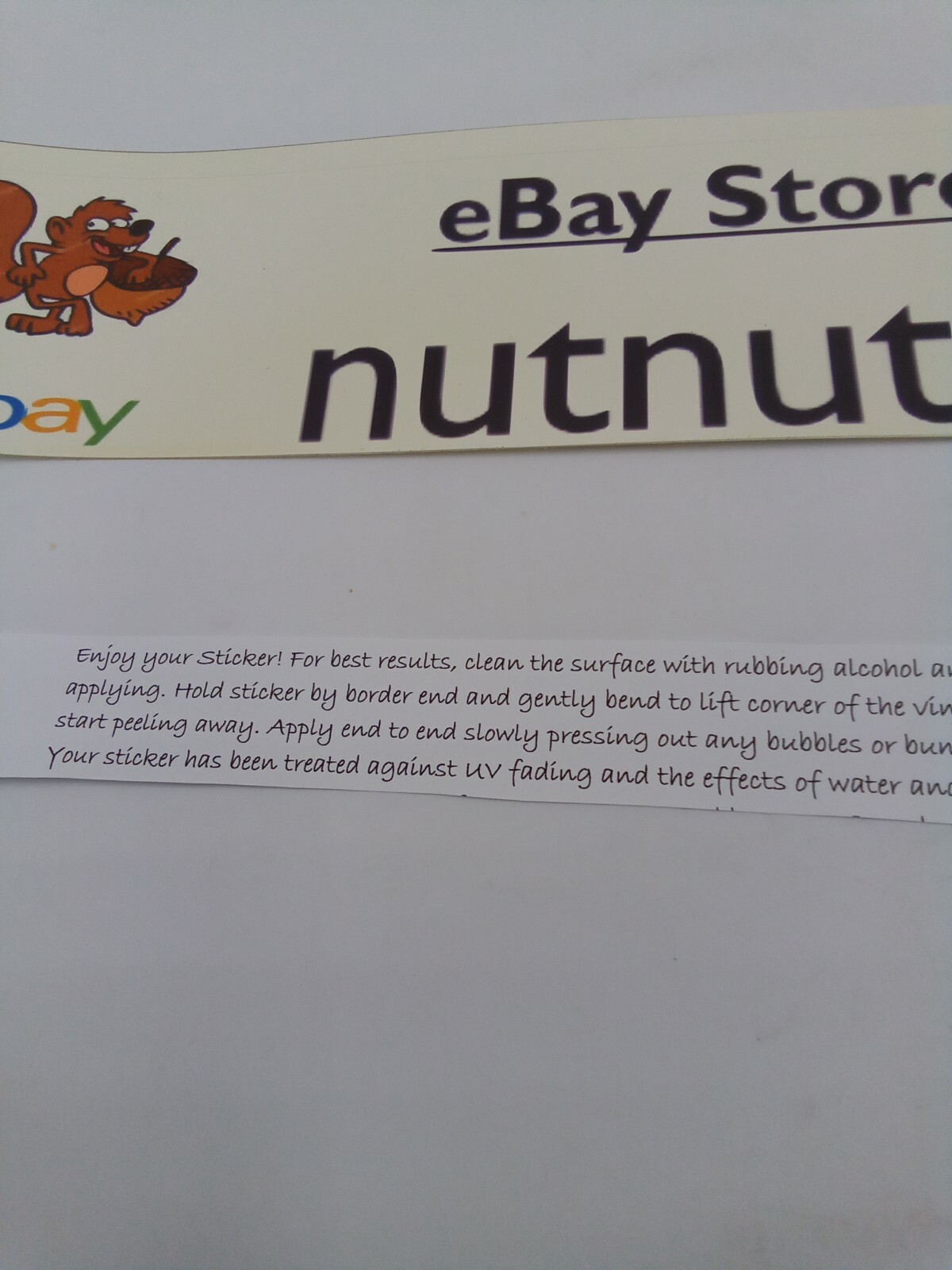 Bumper stickers That Says Ebay Store nutnutte New