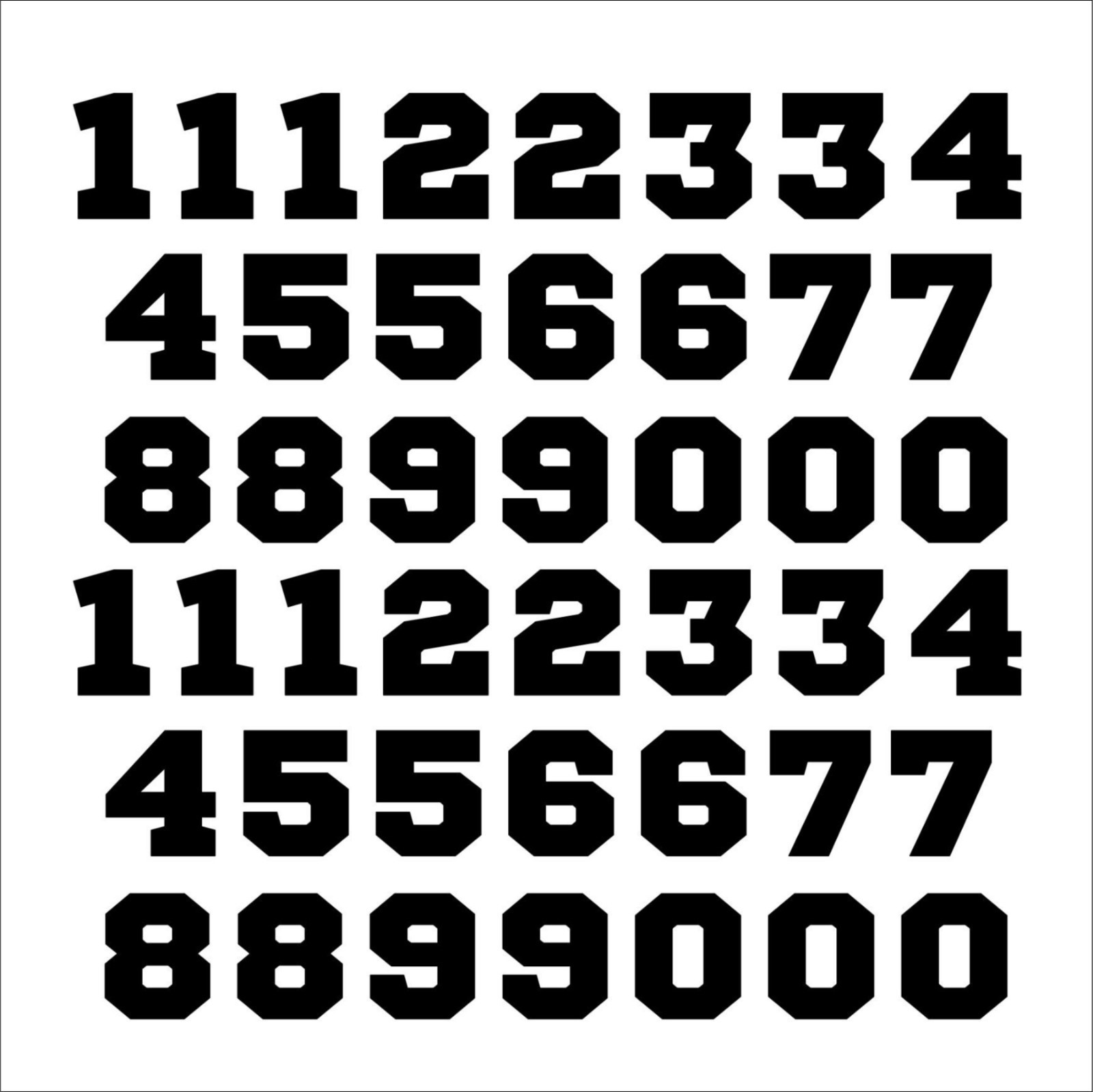 Sport Helmet Number Vinyl Decals Set 44 Stickers Numbers Select Color Sz 1" – 4"