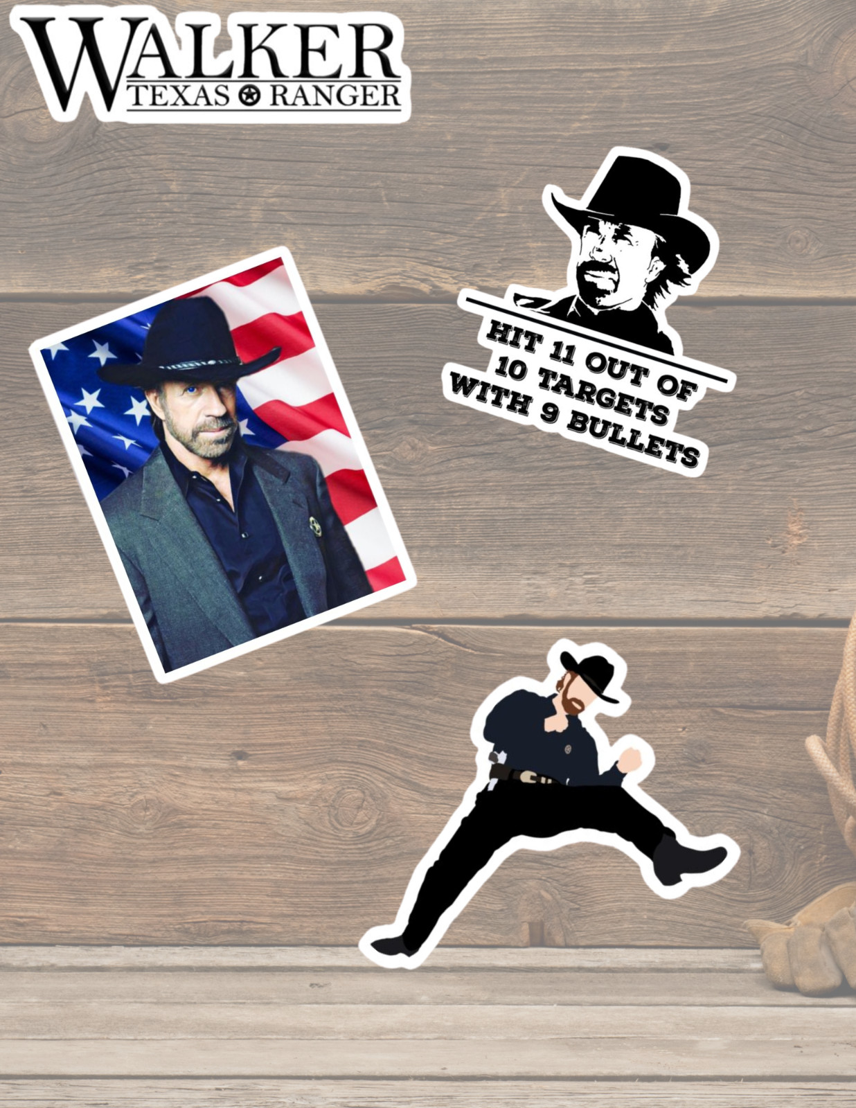 Walker Texas Ranger 4pc Western Movie Sticker Pack
